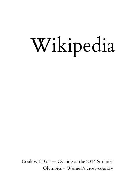 Cook with Gas --- Cycling at the 2016 Summer Olympics – Women's cross-country