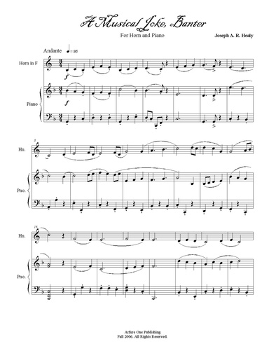 "A Musical Joke, Banter For Horn and Piano