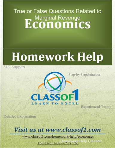True or False Questions Related to Marginal Revenue