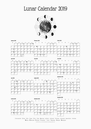 Lunar Calendar 2026 - White