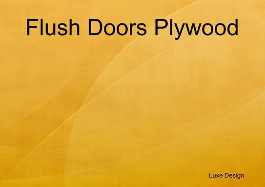 Flush Doors Plywood