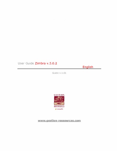 Guide utilisateur Zimbra 5.0.6 (English)