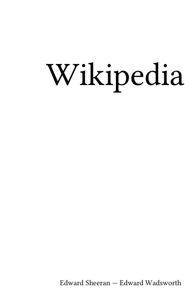 Volume 2145, Edward Sheeran --- Edward Wadsworth
