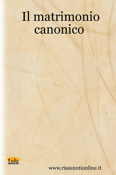 Il matrimonio canonico