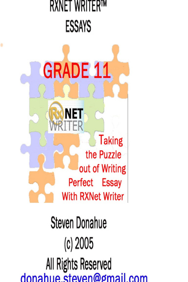 RXNET WRITER™ ESSAYS: Grade Eleven