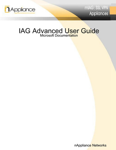 IAG Advanced User Guide (NN-DOC-SWUG-003)