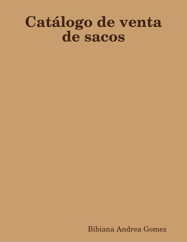 Catálogo de venta de sacos