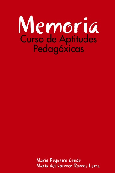 Memoria: Curso de Aptitudes Pedagóxicas