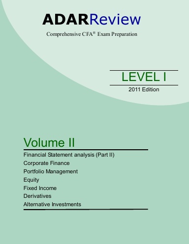 CFA Study Notes -- Adar Review Level 1 2011 (Vol 2)