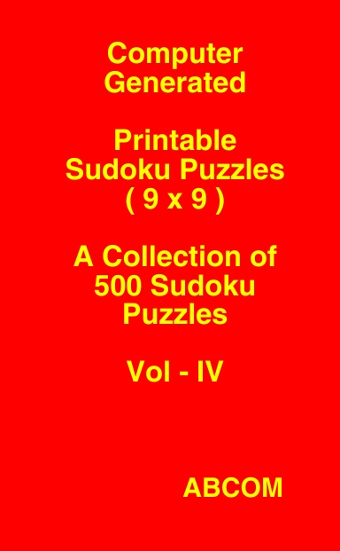 Printable Sudoku Puzzles 9x9 Vol - IV