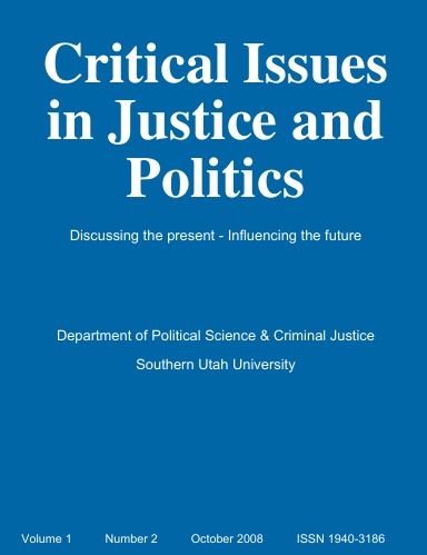 Critical Issues in Justice and Politics V1N2