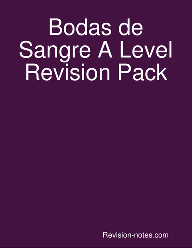 Bodas de Sangre A Level Revision Pack