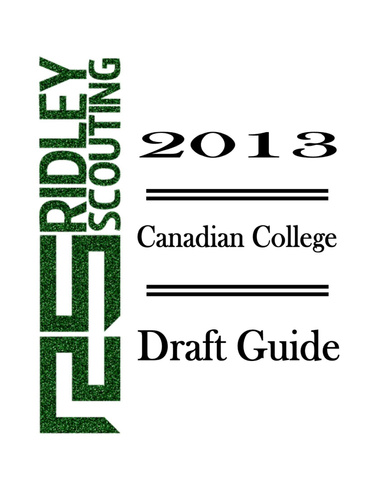 2013 Canadian College Draft Guide