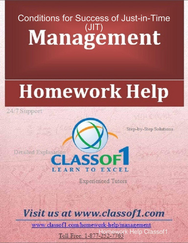 Conditions for Success of Just-in-Time(JIT)