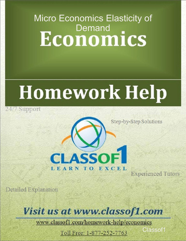 Micro Economics Elasticity of Demand