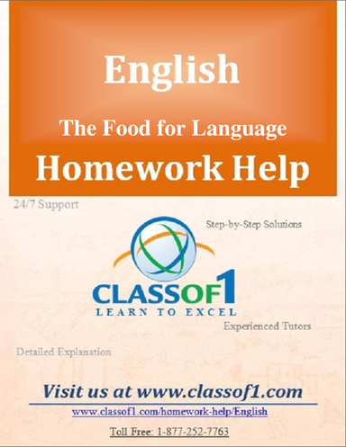 English - The food for Language