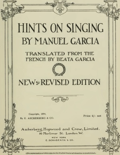 Hints on Singing