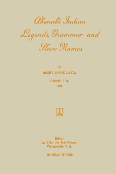 Abenaki Indian Legends, Grammar and Place Names