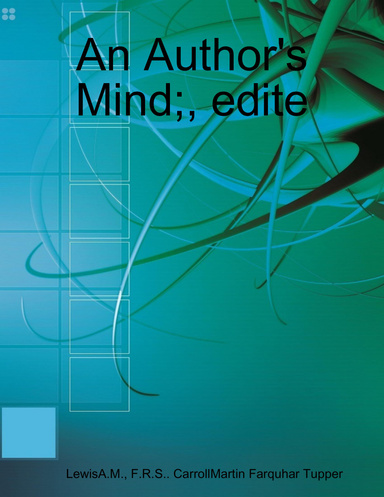 An Author's Mind;, edite
