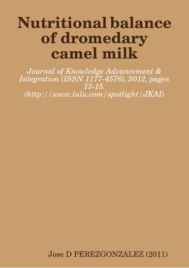 Nutritional balance of dromedary camel milk
