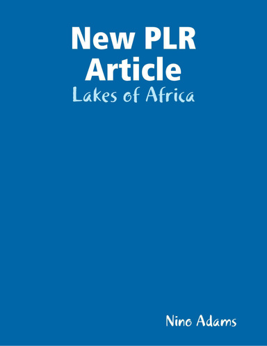 New PLR Article: Lakes of Africa