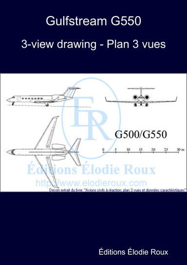 3-view drawing - Plan 3 vues - Gulfstream G550