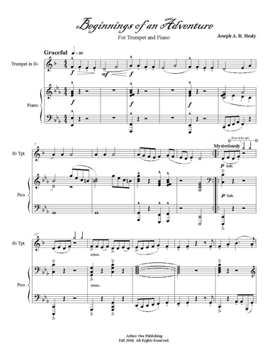 "Beginning of an Adventure For Trumpet and Piano"