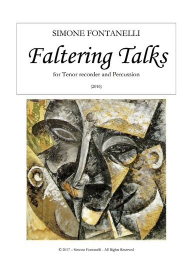 Simone Fontanelli - Faltering Talks (for Tenor recorder and Percussion) - Music score
