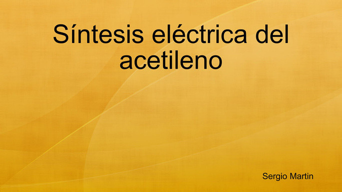 Síntesis eléctrica del acetileno