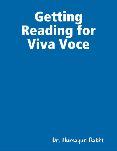 Getting Reading for Viva Voce