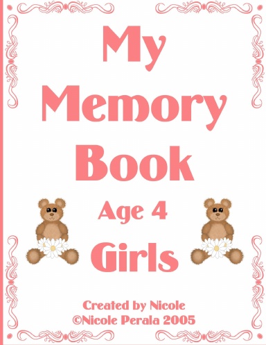 My Memory Book Age 4 For Girls