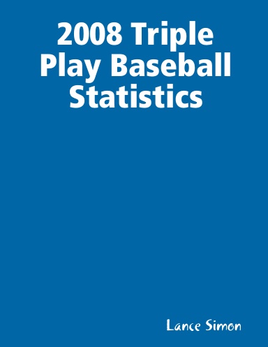 2008 Triple Play Baseball Statistics
