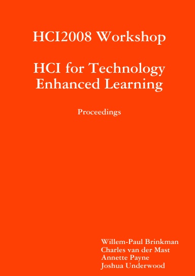 Proceedings of HCI2008 Workshop - HCI for Technology Enhanced Learning