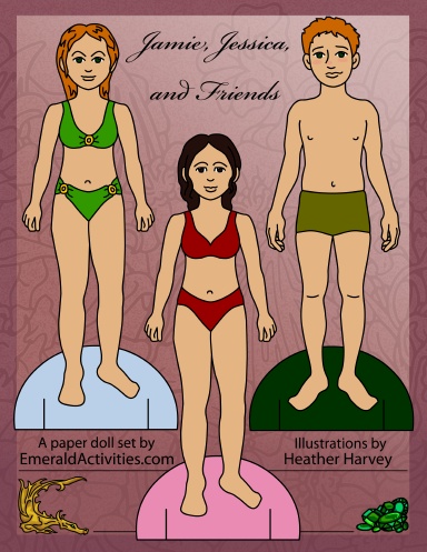 Jamie, Jessica, and Friends - Full Colour Paper Dolls