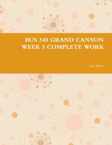 BUS 340 GRAND CANYON WEEK 5 COMPLETE WORK