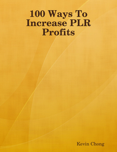 100 Ways To Increase PLR Profits