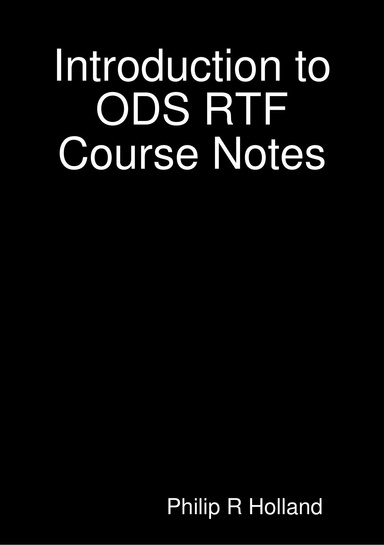 Introduction to ODS RTF Course Notes