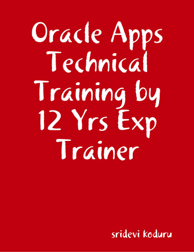 Oracle Apps Technical Training