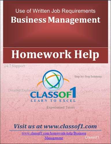 Use of Written Job Requirements
