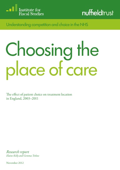 Choosing the place of care: the effect of patient choice on treatment location