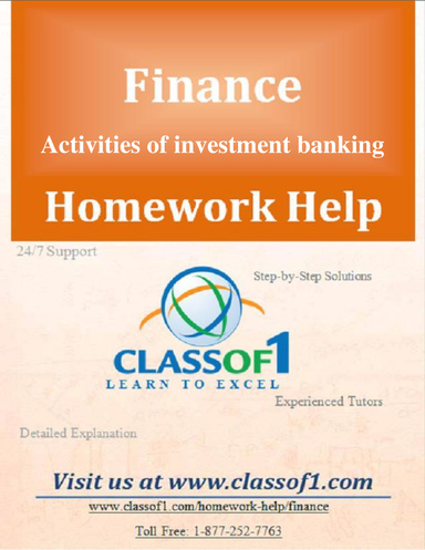 Activities of investment banking