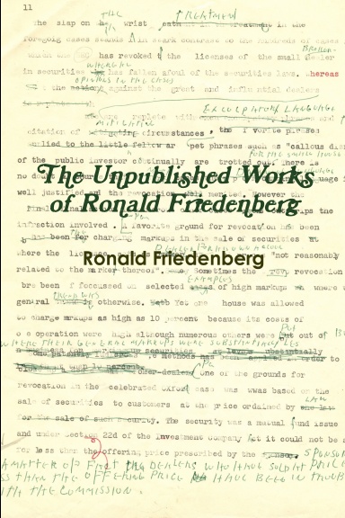 The Unpublished Works of Ronald Friedenberg