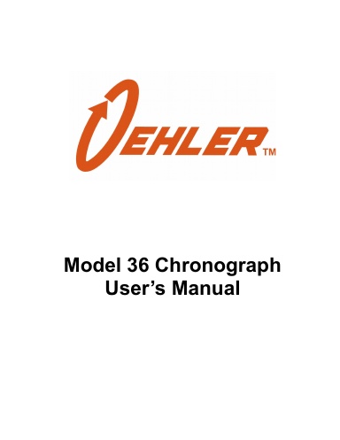Model 36 Instructions
