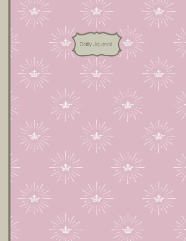 365 Daily Journal - Crowns Pink 11"x 8.5" Paperback Dated Perpetual Annual Planner 370 pages