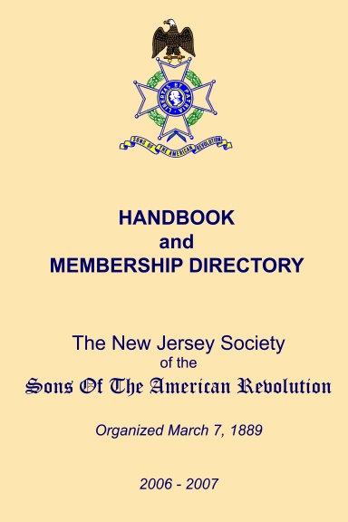 2006-2007 New Jersey Society Sons Of The American Revolution Directory