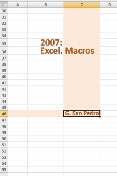 2007: Excel Macros