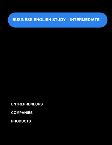 Business English Study - Intermediate 1