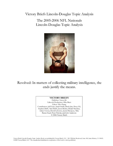 2005-2006 Nationals Lincoln-Douglas Topic Handbook - Download Edition