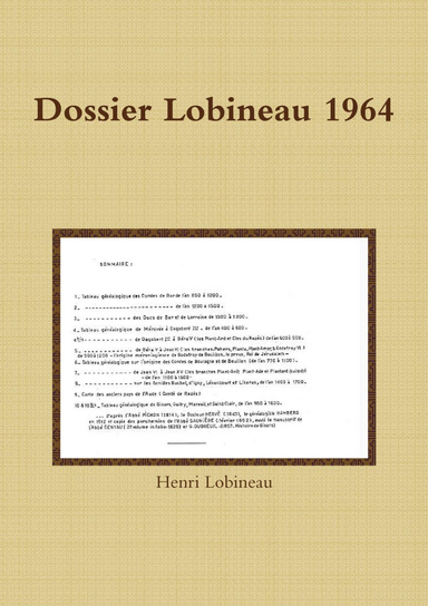 Dossier Lobineau 1964