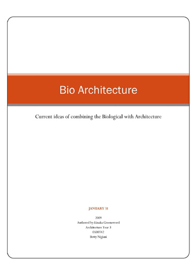 Bio- Architecture